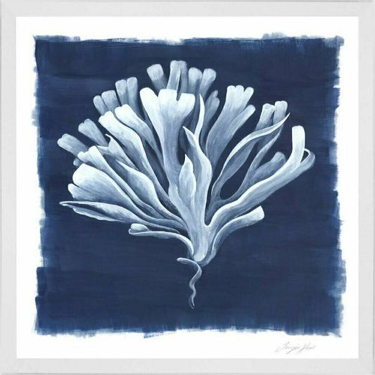 Deep Blue Sea Corals White Framed Wall Art | Hamptons Home | Hamptons Home