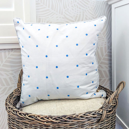 Polka Dot Blue and White Kids Cushion Cover | Hamptons Home | Hamptons Home
