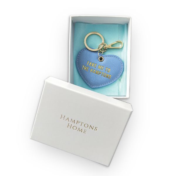 Take Me To The Hamptons Nile Blue Leather Keyring Gift Box Set  | Hamptons Home