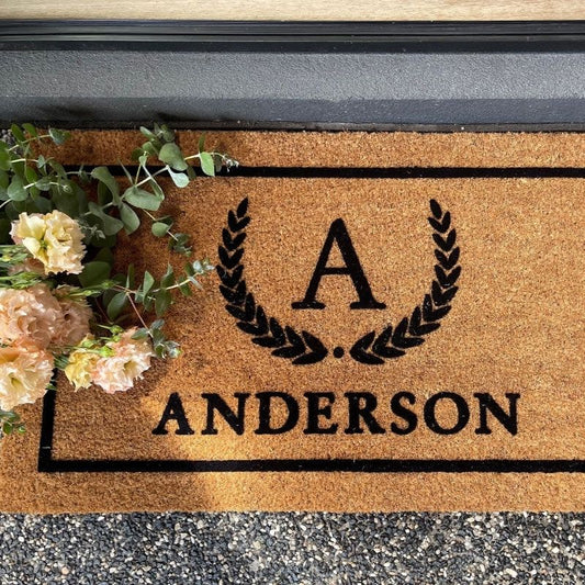 Custom Initial and Surname Premium Coir Doormat | Hamptons Home | Hamptons Home