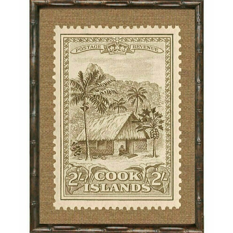 Island Stamps Bamboo Framed Wall Art | Hamptons Home | Hamptons Home