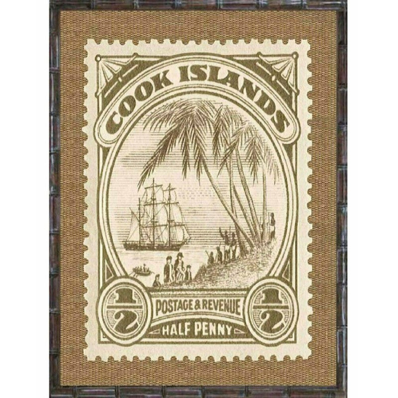 Island Stamps Bamboo Framed Wall Art | Hamptons Home | Hamptons Home