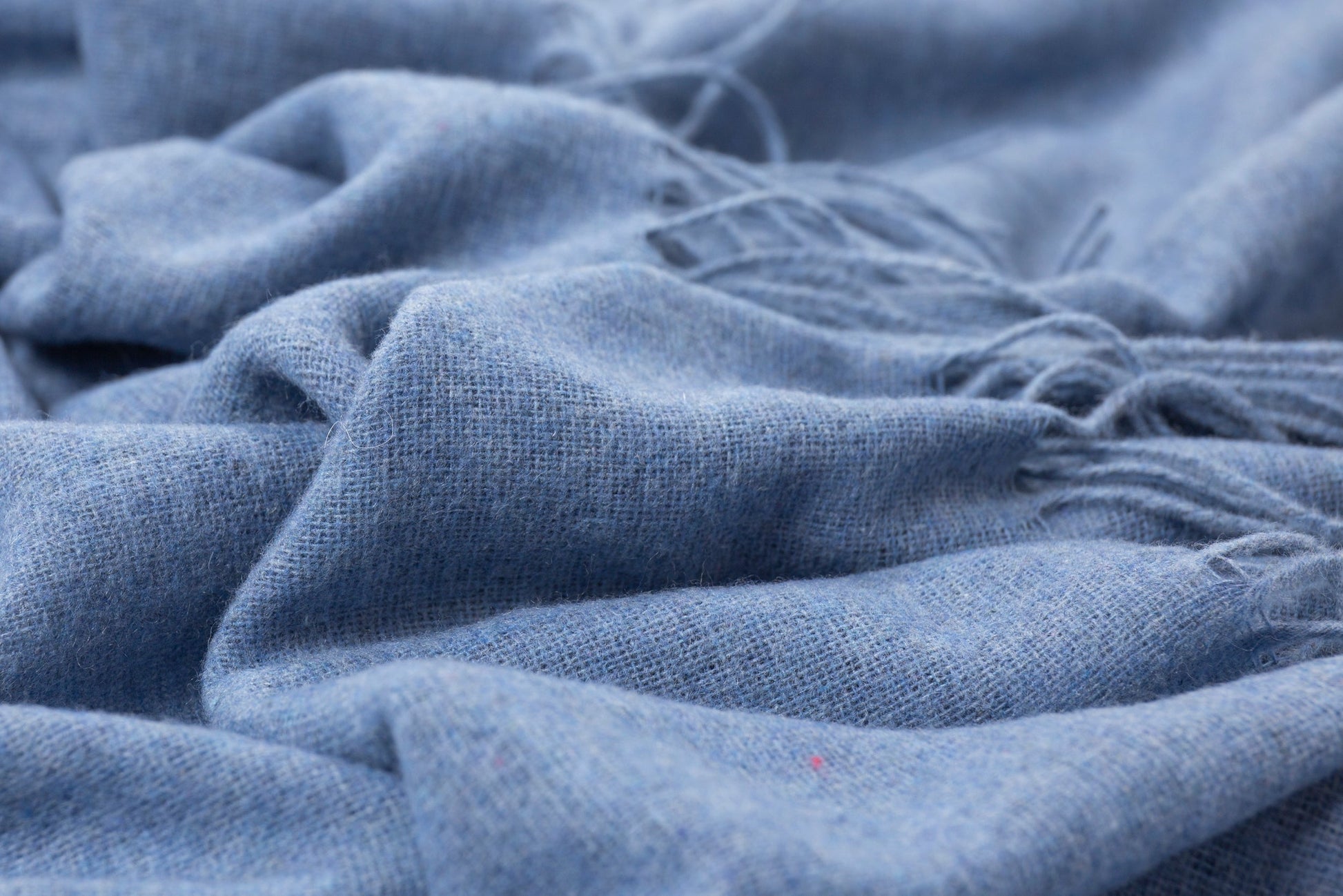MILLIE Blue Merino Wool Blend Throw Blanket Online | Hamptons Home
