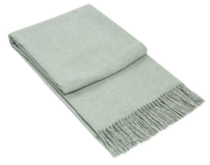 MILLIE Light Grey Merino Wool Blend Throw Blanket Online | Hamptons Home