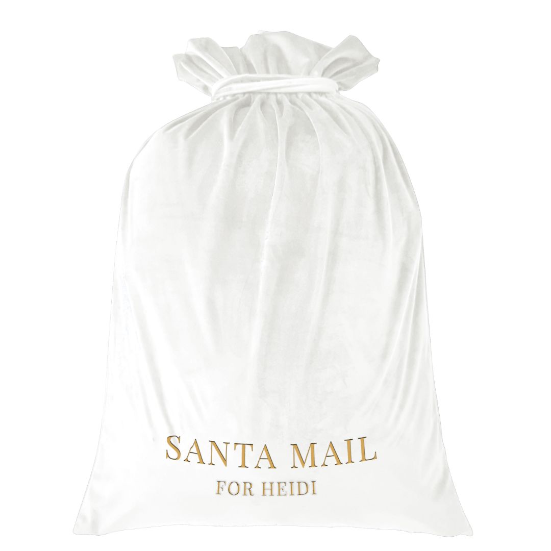 Luxury Personalised Velvet Santa Sack Snow White | Hamptons Home | Hamptons Home