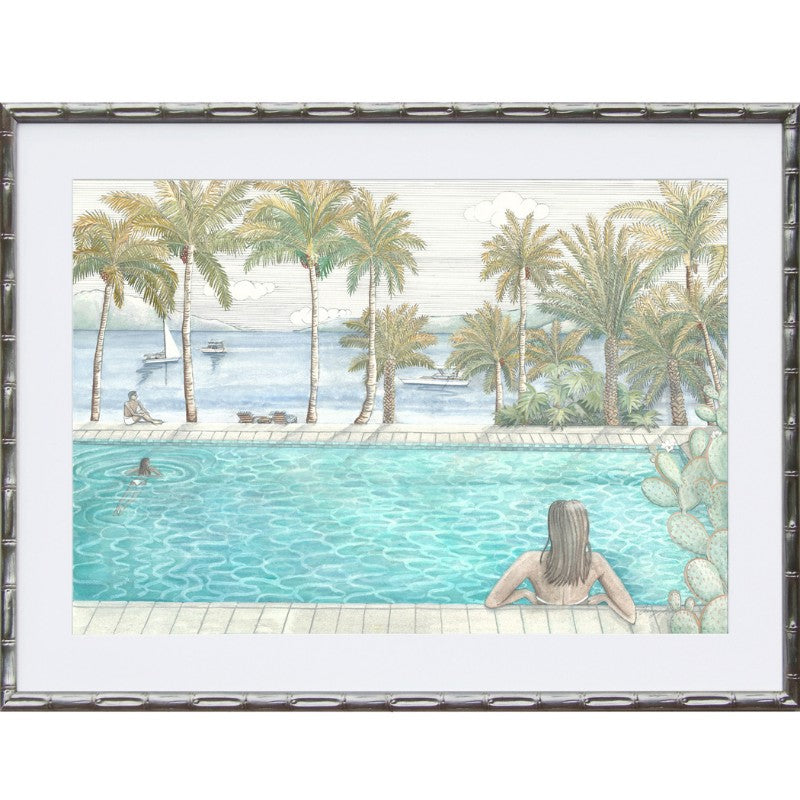 Poolside Bamboo Framed Wall Art | Hamptons Home | Hamptons Home