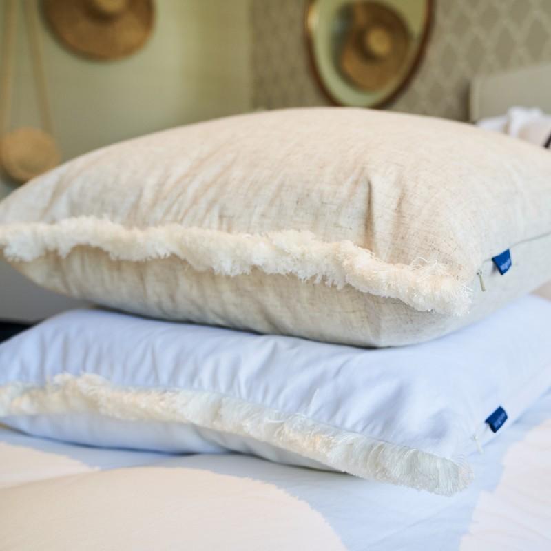 RUSE White Cotton Fringe Cushion Cover  | Hamptons Home | Hamptons Home