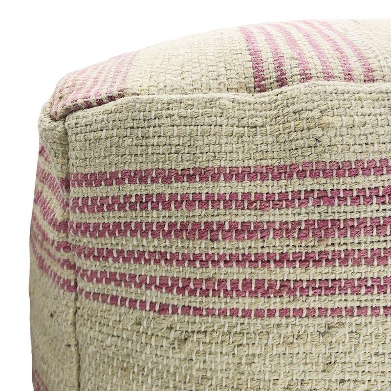Remy Pink Stripe Ottoman 35 cm H | Hamptons Home | Hamptons Home