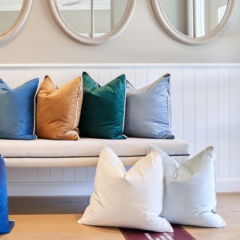 SARINA Emerald Green Premium Velvet Cushion Cover | Hamptons Home | Hamptons Home