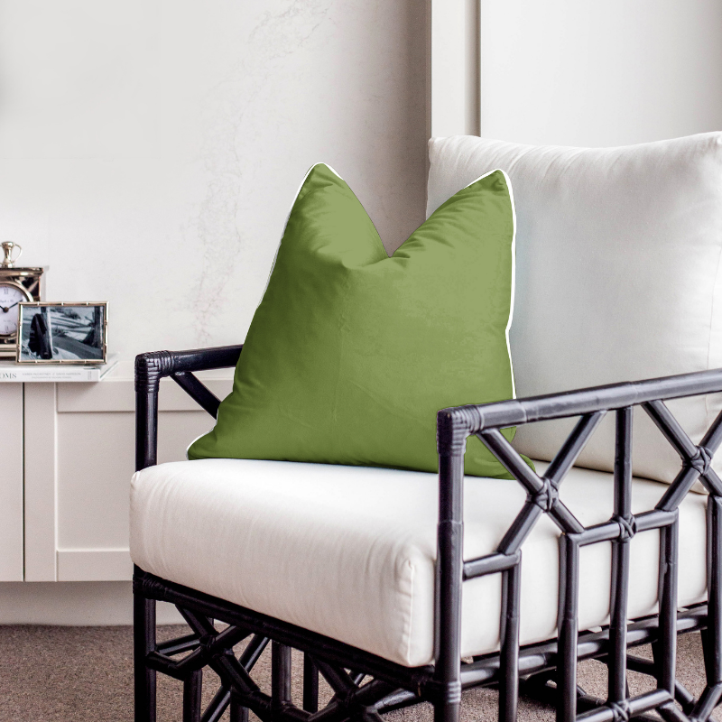 GRANGE Green Velvet White Piping | Hamptons Home | Hamptons Home