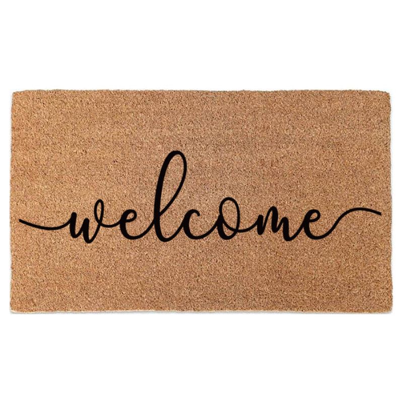 Welcome Embossed Coir Doormat | Hamptons Home