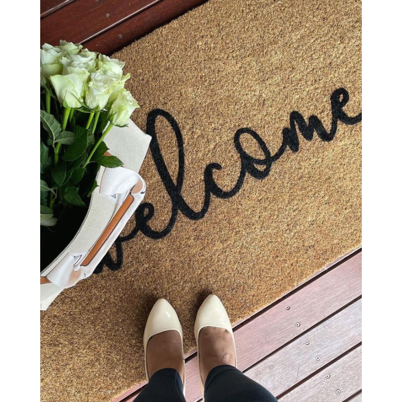 Welcome Embossed Coir Doormat | Hamptons Home