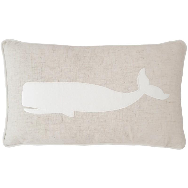 Whale Linen and White Kids Cushion Cover | Hamptons Home | Hamptons Home
