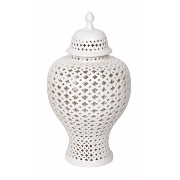 White Medium Minx Temple Jar 50 cm H | Hamptons Home | Hamptons Home