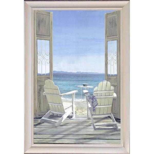 Hamptons Adirondack Chairs Seaview Framed Wall Art | Hamptons Home | Hamptons Home